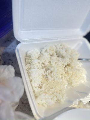 Burnt rice- had to make fresh rice at home because this was inedible