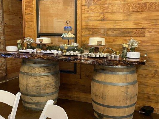 Rainbow Poplar Live Edge Dessert Bar