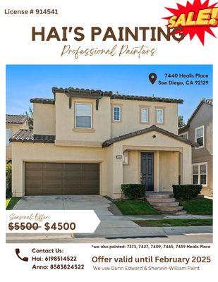 Finished Exterior Job: 7440 Healis Place, San Diego, CA