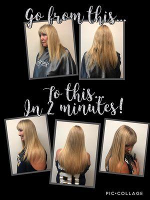Beautiful halo Hairtalk extensions on Debbie