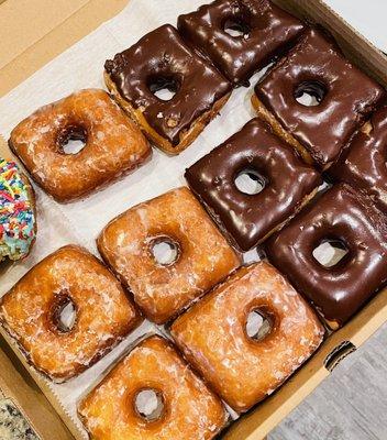 Funkfetti Donut + Split Glazed and Chocolate Dozen