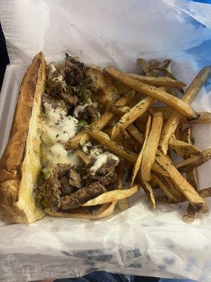 Philly cheese steak! Delicious! And this hand cut fries.... Fantastic!