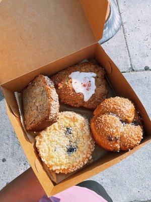 Rotating menu - this weekend the special is blueberry sweet corn bun