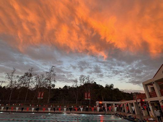 The sky from the pool