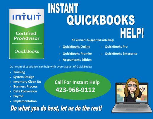 Call us for all your QuickBooks needs!