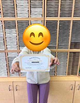 A girl passed her achievement test in Reading!