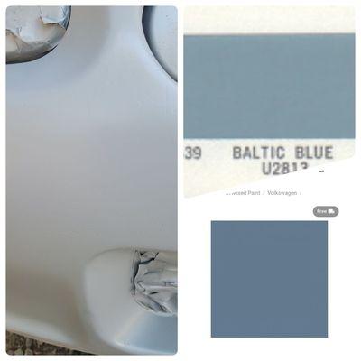 Left is result. Lower right is what their site says your getting. Upper right is paint chip they sent arguing it was close.