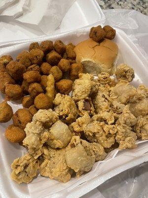 Fried gizzard with fried okra