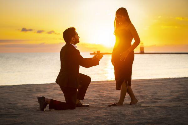Engagement photo session at the beach