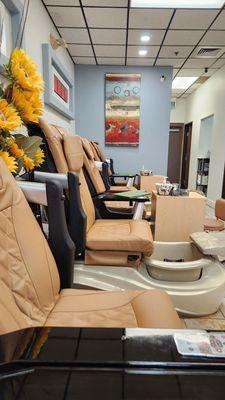 Relaxing massage chair pedicure