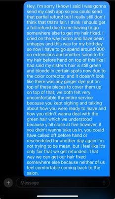 My message to estela