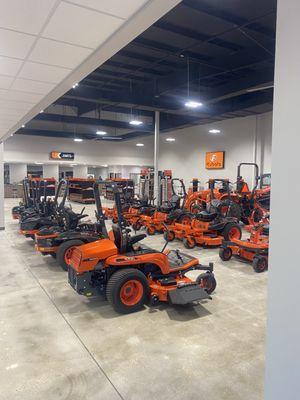 Massive indoor showroom and Parts Department.