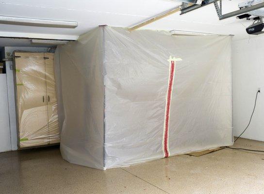 Treatment area is neatly covered and contained