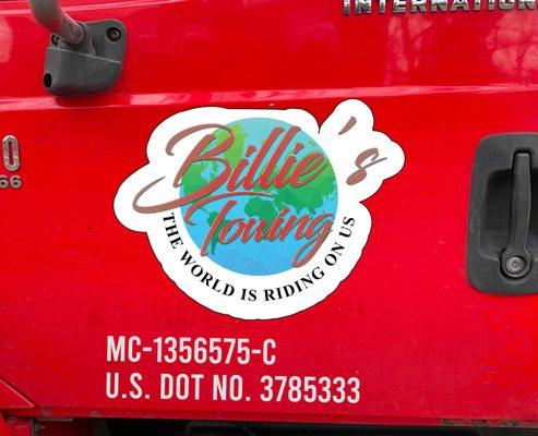 Billie's Towing, LLC
The World is riding on Us!