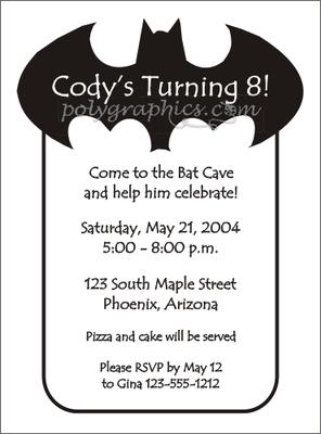 batman party invitation