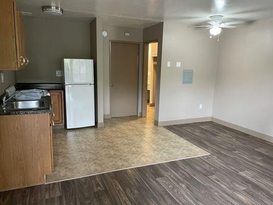 One-bedroom apartment, actual photo and not the distorted ones on the website.