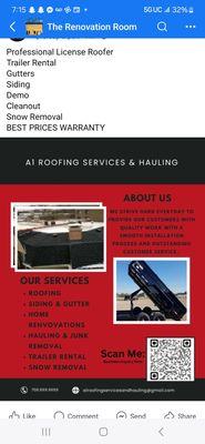 A1 Roofing Services And Hauling