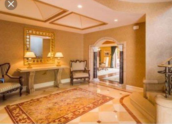 Limestone, Travertine, Rojo Marble flooring. @ Villas Grand del mar