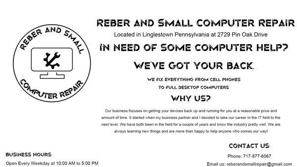 Here is some helpful information about our business!