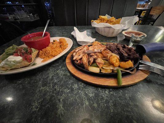 Fajitas Texas, Chicken, Shrimp, and Steak