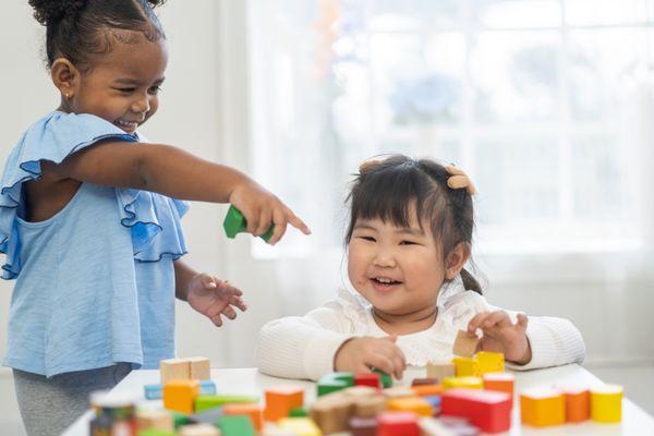 Joy in every block! Learning social skills, sharing, and laughter through play-based ABA therapy at Bunnies and Bees.