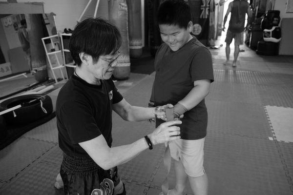 Muay Thai children's class training