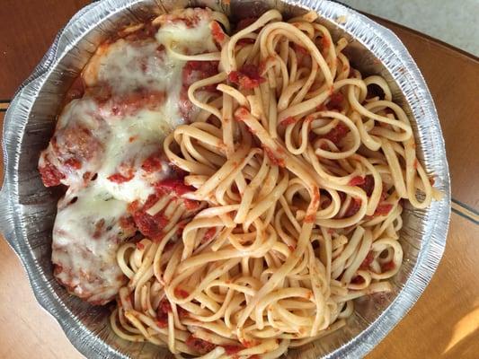 Shrimp Parmigiana with Linguini