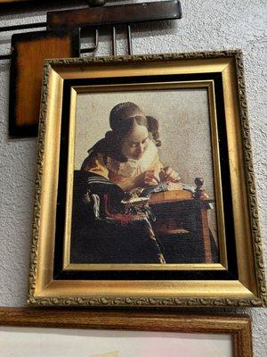 The Lace Maker by Johannes Vermeer, 13" X 11 1/4". Asking $40.