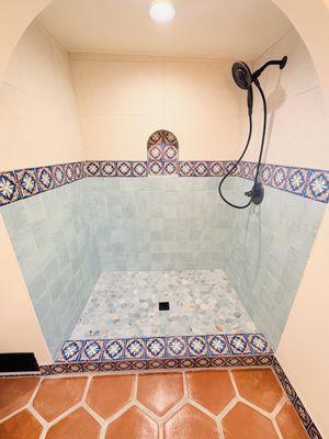 Lates bathroom renovation in Long Beach. Waterproof tight shower