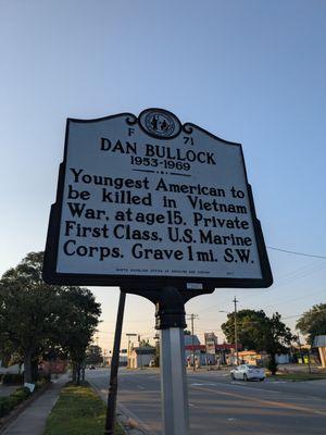 Dan Bullock Historical Marker, Goldsboro