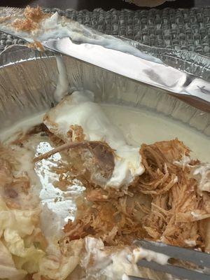 That is a bone in my pollo Fundio. Thus is very upsetting . Ordered online and delivered . What if I had swallowed this