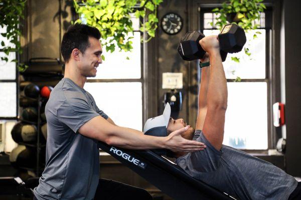 Weight training with clients