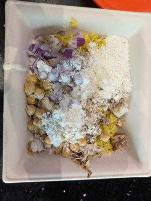 Chicken yellow rice bowl.