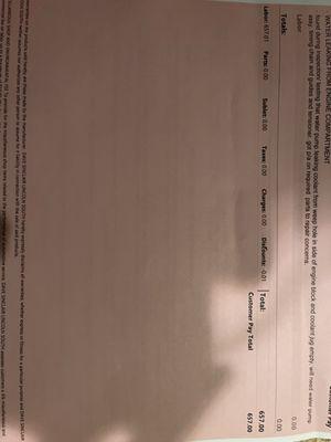 The cost of my diagnostic