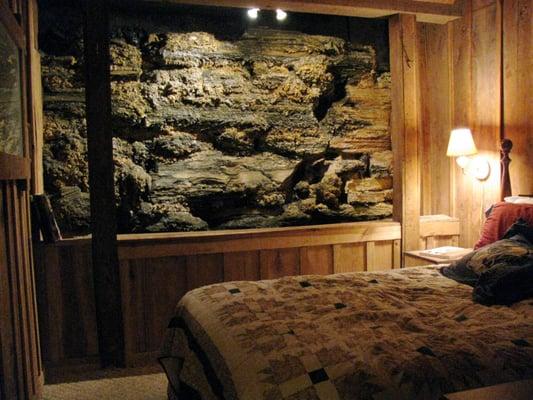 Rock wall in the creek room