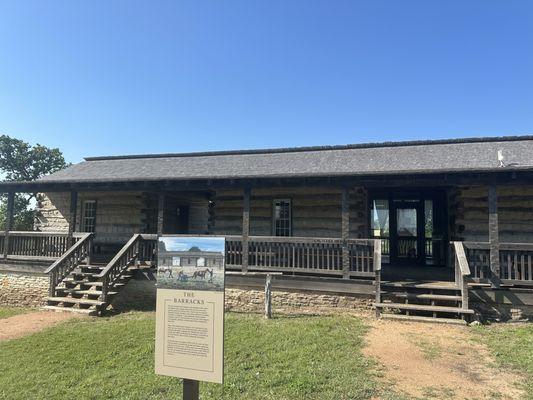 Barracks replica- gift shop & restrooms inside.