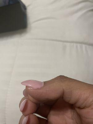 Excess polish on sides