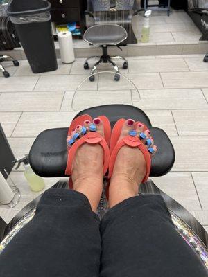 My pampered feet after a Spa Pedicure