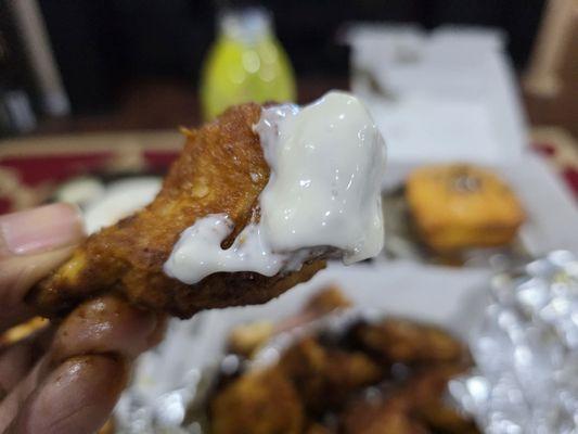 Blue cheese covered chicken