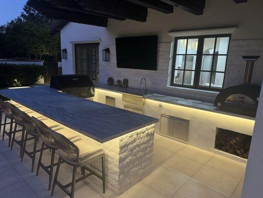 Beautiful Twin Eagles Outdoor Kitchen in powerful Rancho Santa Fe with an impressive Alfa Pizza Oven