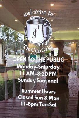 Watch out for seasonal hours!