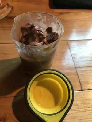 3/4 cup and pre-frozen for $5 I paid $15 for 3! What a scam!