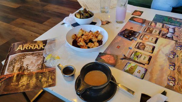 Cheese curds and fried Brussel sprouts