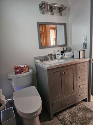 Cabinet and Light Installed