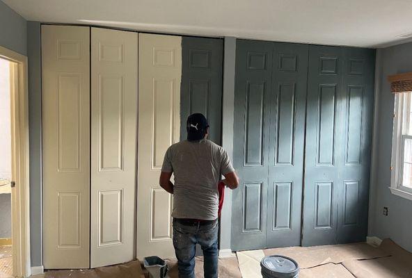 Painting old closets doors