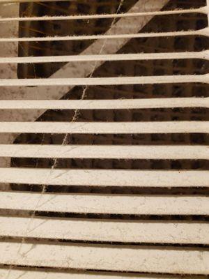 This is the HVAC vent. It was so dirty that the filter was sucked inward.
