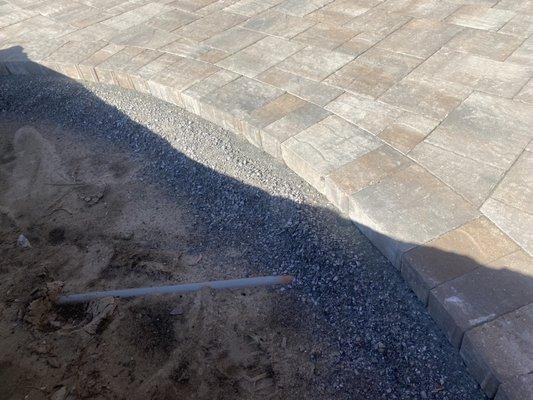 No concrete to hold the pavers in. They moved around a lot still.