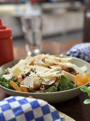 Beets Greens Salad. Kale choice is too hardy. Request for extra lemon wedge for additional flavor