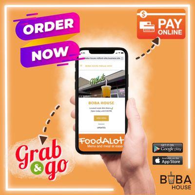 Online ordering is now available for Boba House!
Place an order ahead call (513) 8085700
Open from 4-9 PM daily