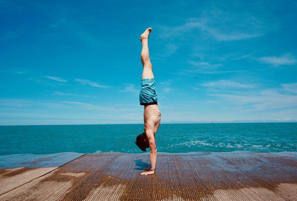 Chris Gilmore, owner of the Lab, teaches inversions in almost all of his Intermediate classes and workshops.